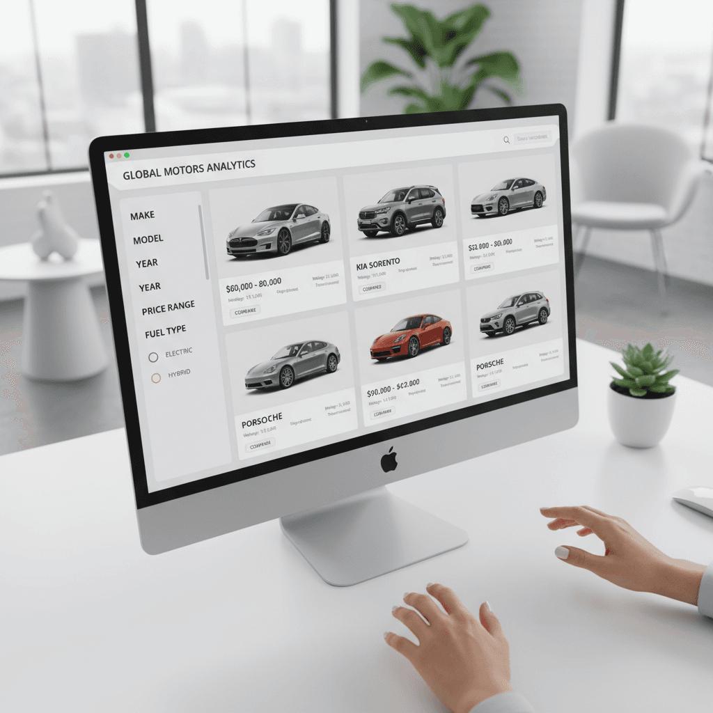 Client commandant un véhicule en ligne sur une plateforme professionnelle